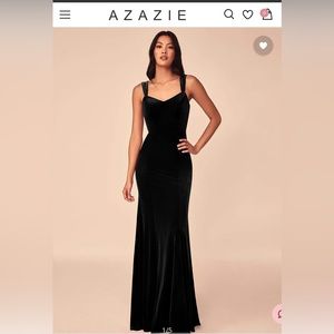 Azazie Black Velvet Dress